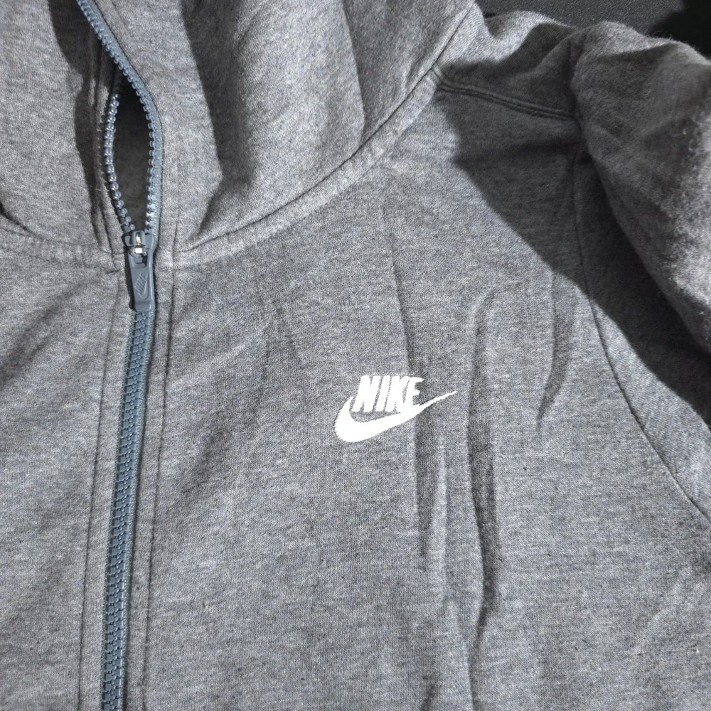 Nike Full Zip Hoodie Womens‎ 1X Grey Funnel Neck Fleece 942101 Sportswear Zip Up